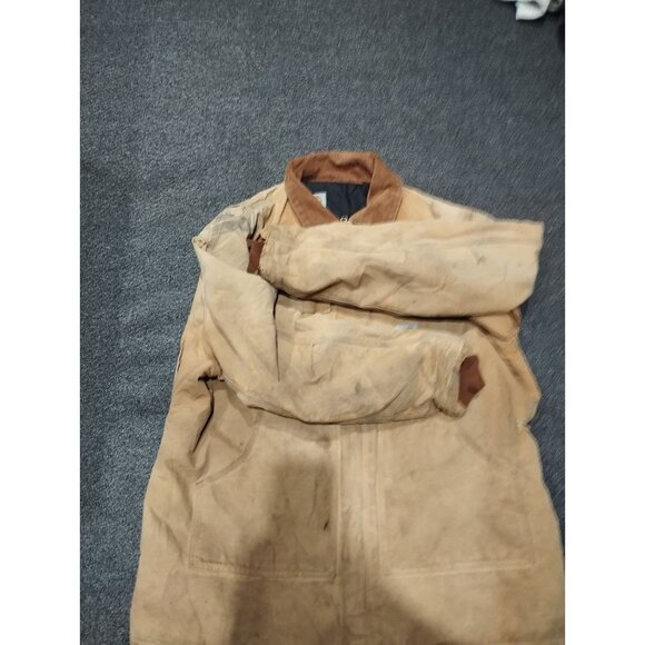 Carhartt C03 Arctic Traditional Coat Mens XL Tan Distressed Thrashed Work Jacket - Picture 9 of 9